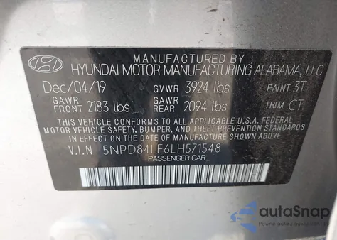 2020 Hyundai Elantra Sel из США, поврежденный, VIN 5NPD84LF6LH571548